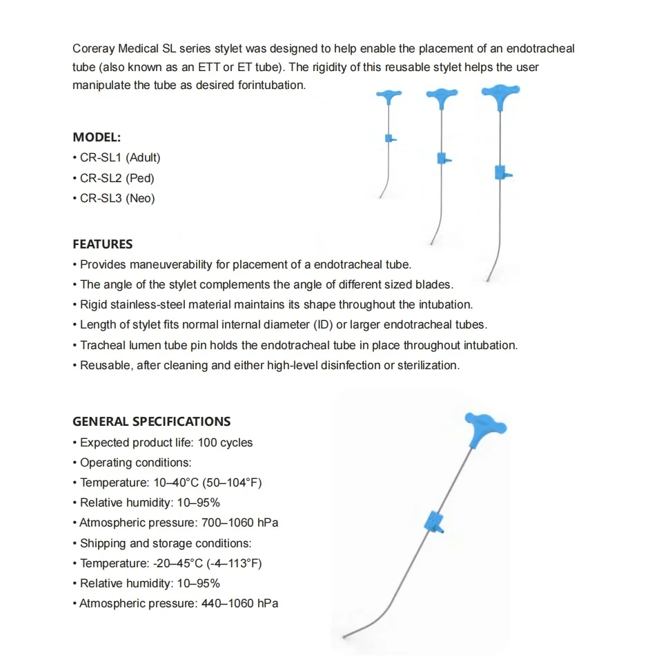 All three sizes tracheal intubation guide wire Intubation Catheter Guide core Reusable