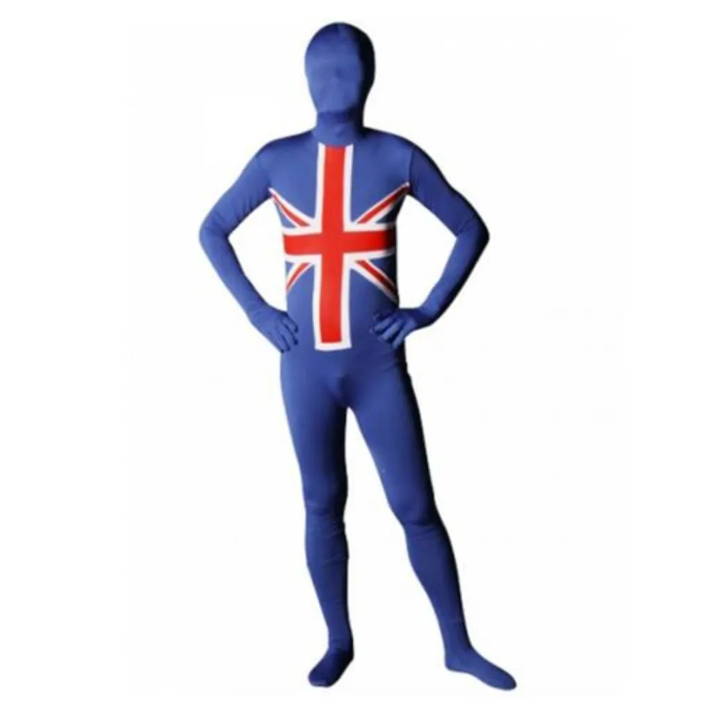 Union Jack UK Flag Zentai catsuit full bodySuit cosplay Fancy Dress Costume Spandex jumpsuit