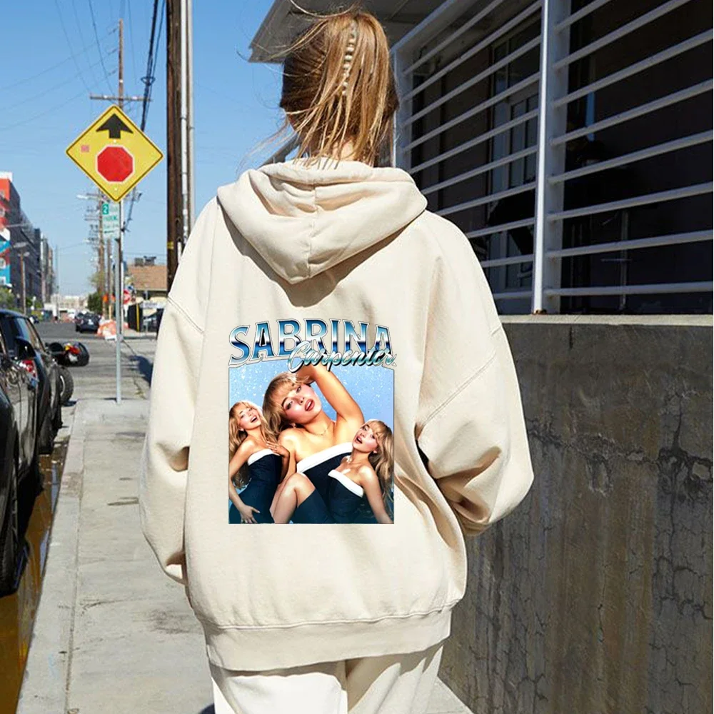 Sabrina Carpenter Funny Print Sweatshirt Singer Stylish Zip Up Hoodie Fan Clothes Street Casual Fan Gift