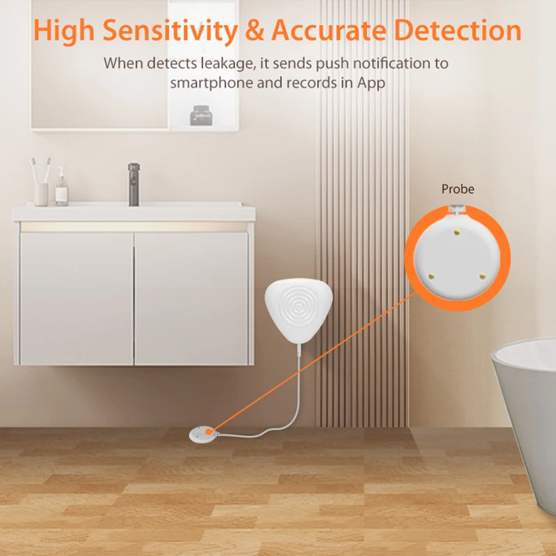 Tuya Zigbee Water Level Sensor Smart Water Leakage Alarm Detector Flood Alert Overflow Security Protection Work with Homekit