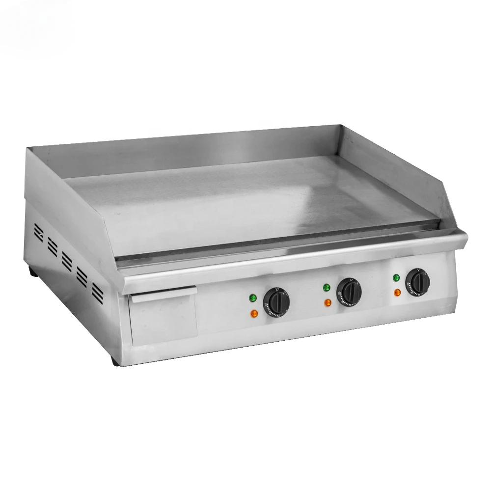 Stainless steel kitchen equipment 30 inch commercial flat grill electric oven