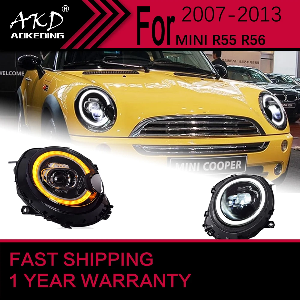 Car Lights for MINI R55 LED Headlight 2007-2013 Cooper R56 R57 Head Lamp Drl Projector Lens Automotive