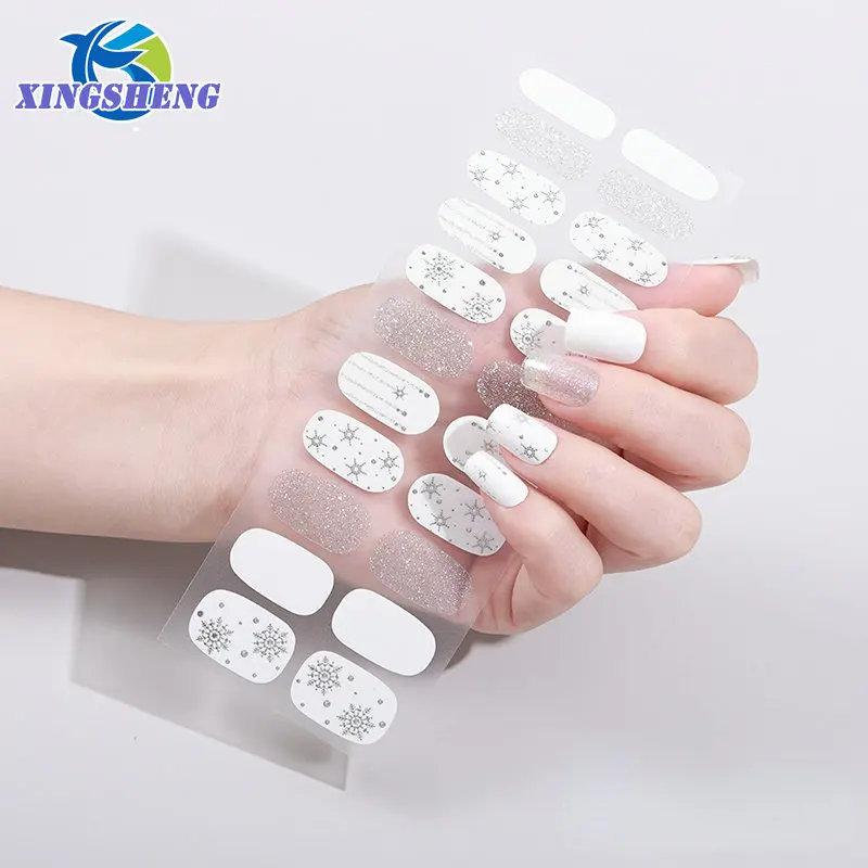 3D Nail Sticker New Year Snowflake Design Fruit Cherry Water Decal Nails Accessories Full Cover French Manicure Nail Wraps 2023