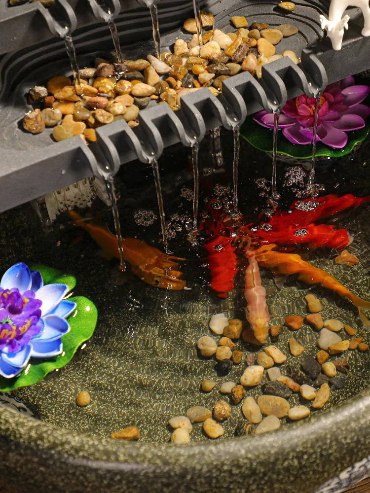 Water ornaments circulating water office living room desktop landscape fish tank lucky creative home decoration gifts