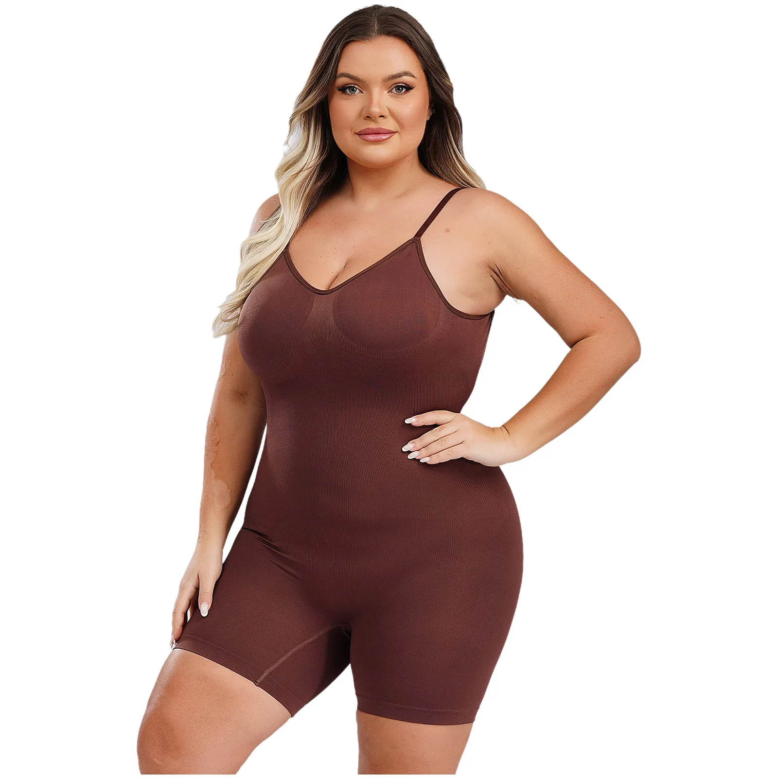

\Women Plus Size Shape Sport Bodysuit Adjustable Mini Strap Backless Tummy Control Bodysuit Seamless Bodybuilding Fitting Outfit