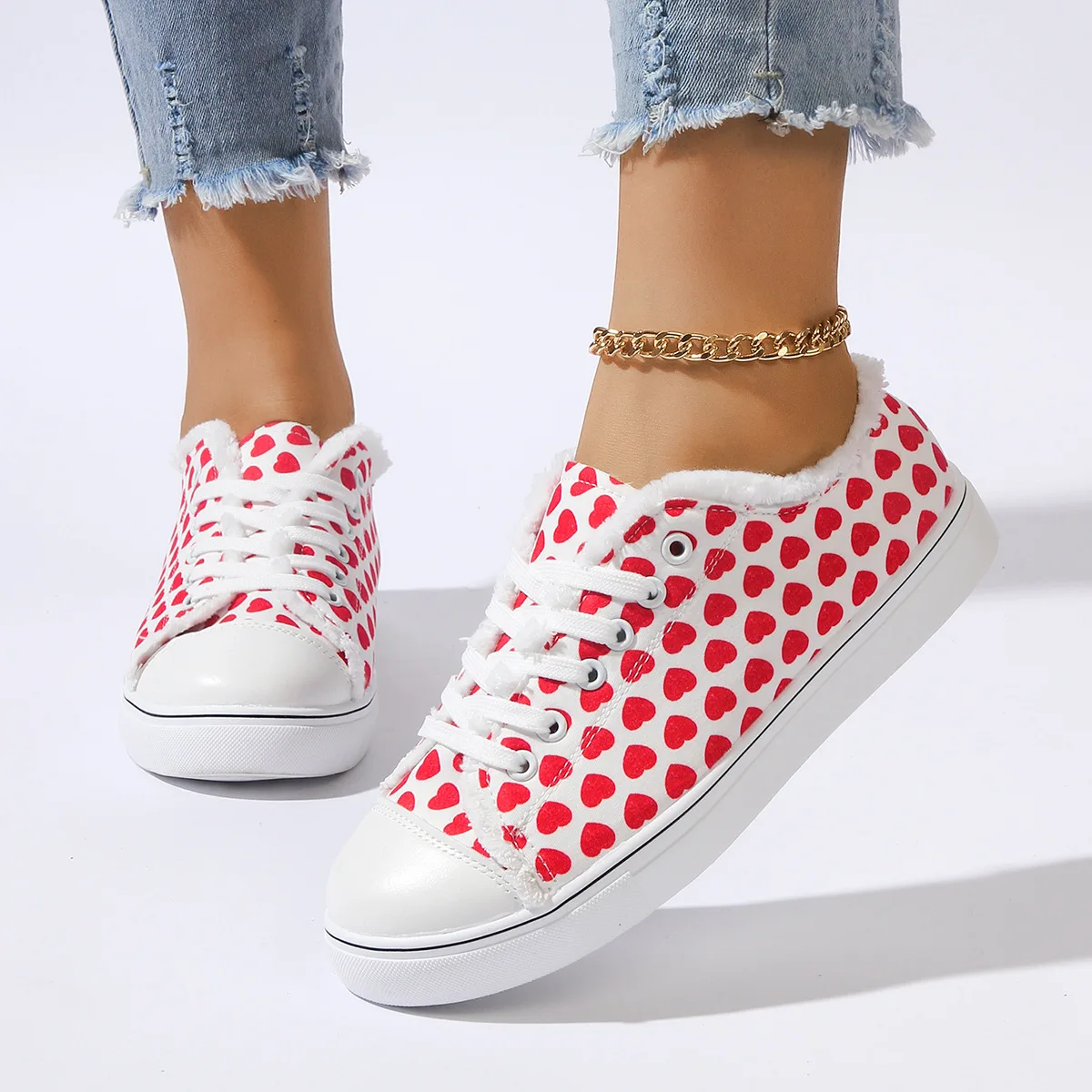 

Lace-up women's canvas shoes large size flat shoes comfortable European and American style women's shoes