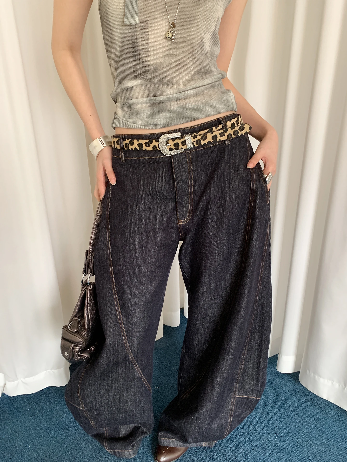 American Retro Hot Girl Style Leopard Print Belt For Women Niche Design Belt To Match Skirts And Jeans With Accessories