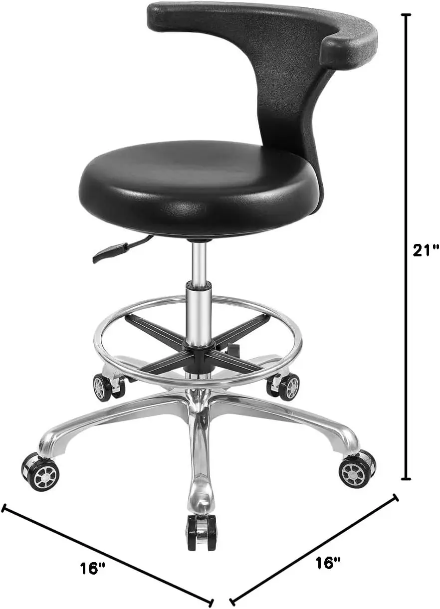 Task Chair Drafting Adjustable with Wheels and Backrest Heavy Duty for Office Kitchen Medical Dentist Shop