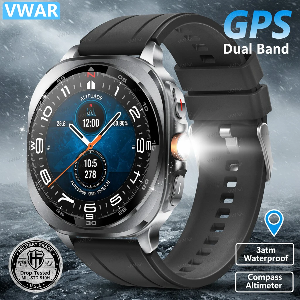 

2025New Ultra 8 Smart Watch Built-in GPS Compass Altimeter 30m Waterproof Bluetooth Call AMOLED Men Sports Smartwatch Flashlight