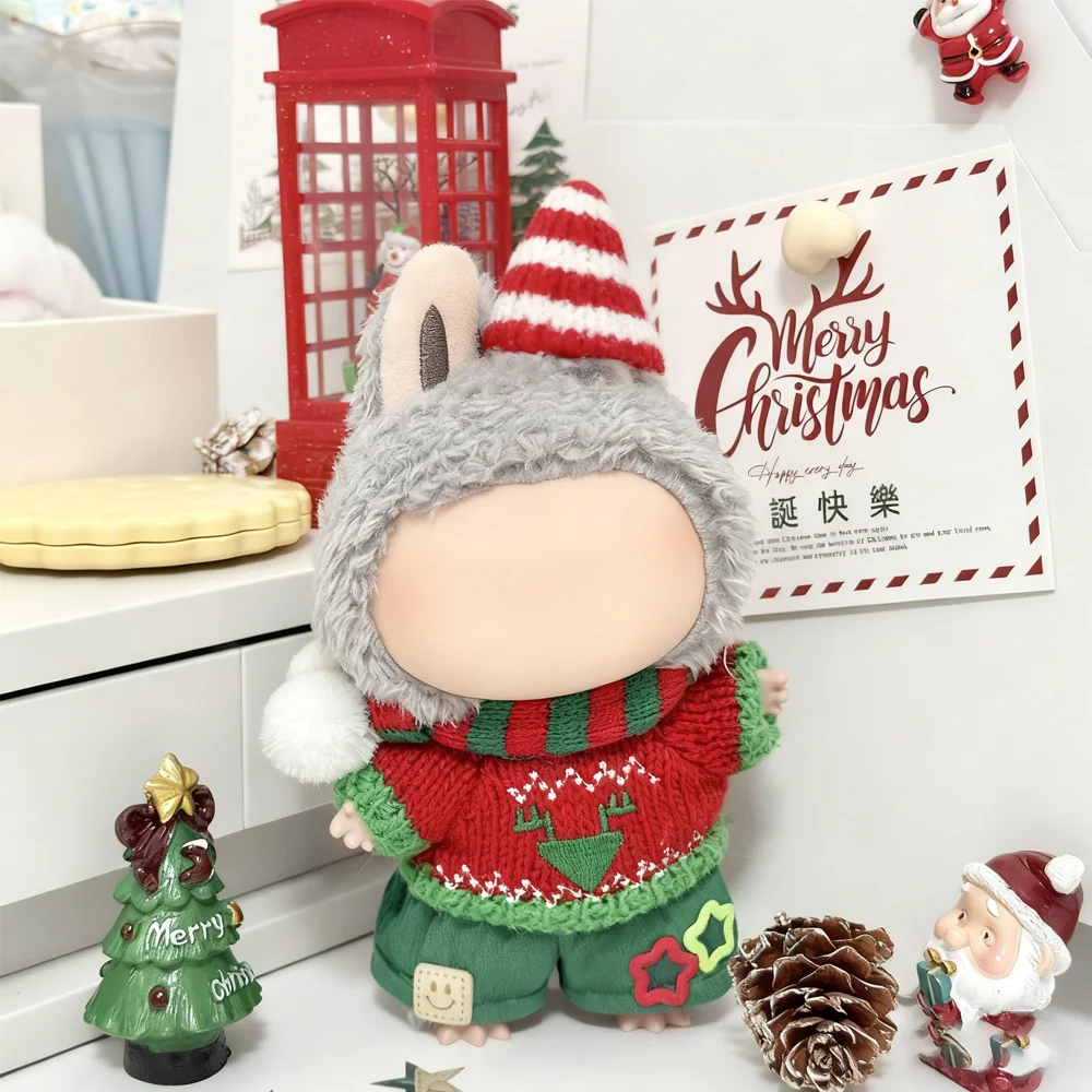 ミニクリスマステーマ人形服 V1V2V3 ラブブ服アクセサリーサンタクロースとジンジャーブレッドマンスタイリング衣装