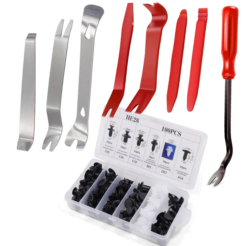 

Набор инструментов для снятия обшивки автомобиля, кнопочный штифт, фиксатор бампера, зажим для снятия клемм для автомобильной приборной панели, радиоустройство аудиосистемы