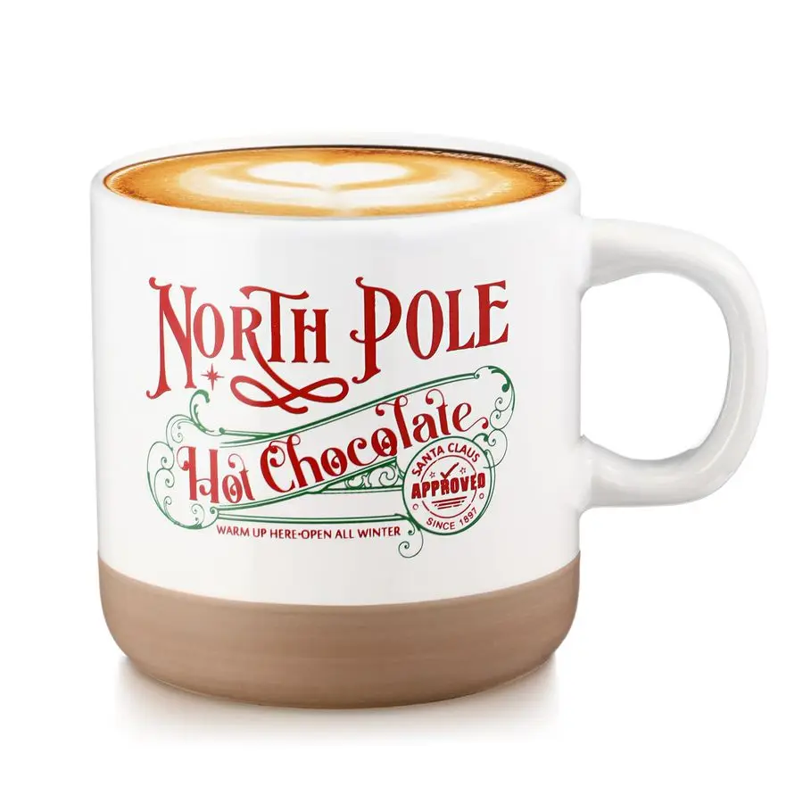 

20 Pcs Christmas North Pole Hot Chocolate Mug Hot Cocoa Coffee Mugs Christmas Santa Xmas Ceramic Cups with Handle Gift Mug for W