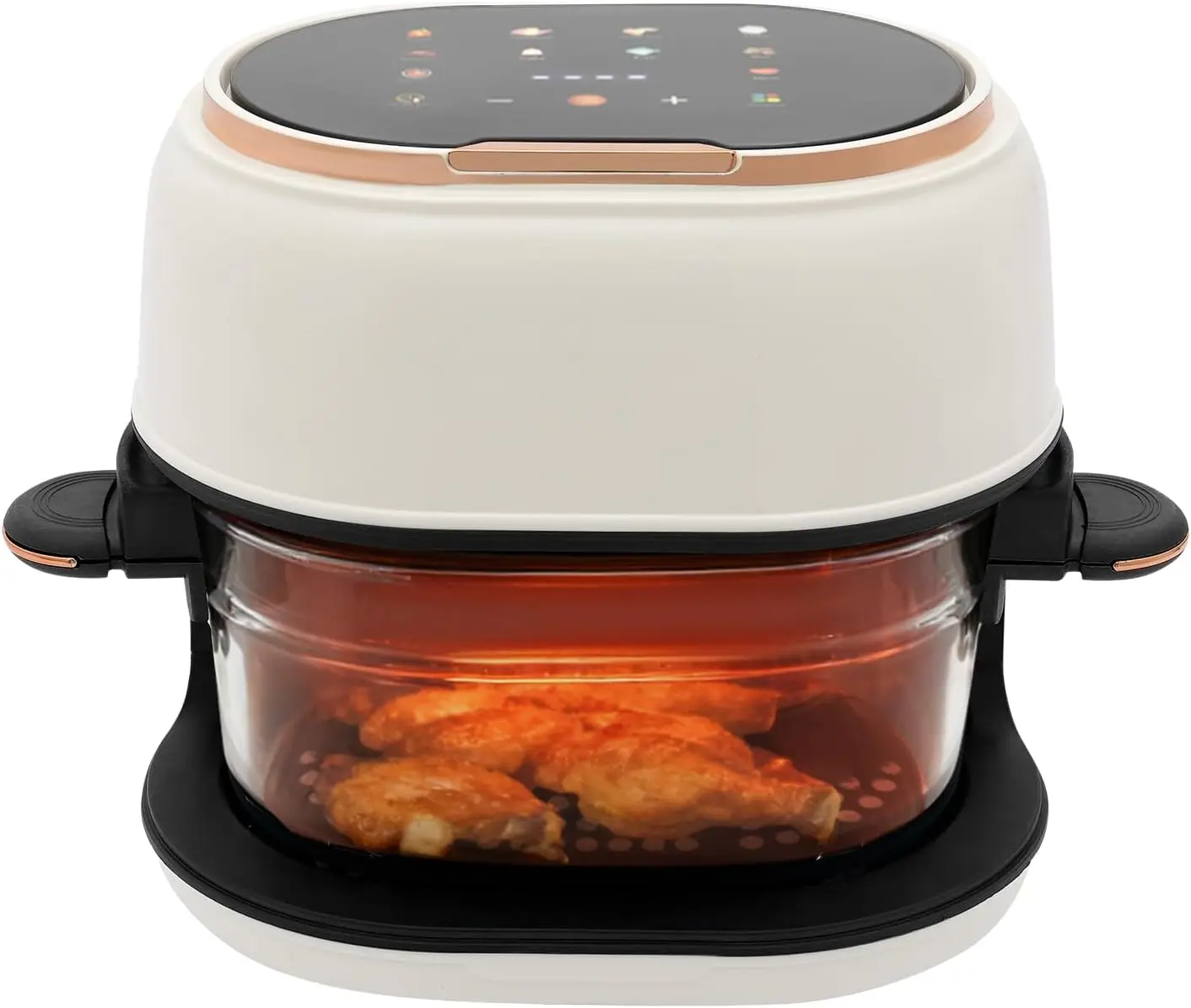 Glass Air Fryer 4L Large Capacity, 900W Digital Oven with Temperature Range 140-374℉, Multiple Preset Cooking Modes, Precise Tem