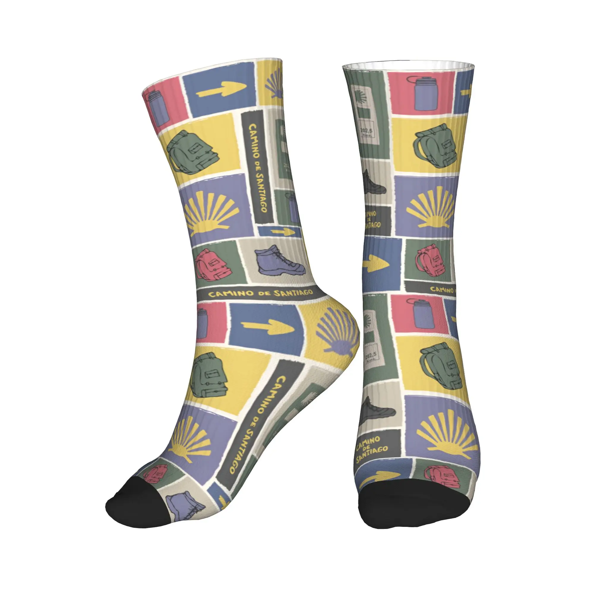 

Мужские носки Fun Buen Camino de Santiago, теплые дышащие носки унисекс с 3D-принтом El Camino Way of St. James Crew Socks