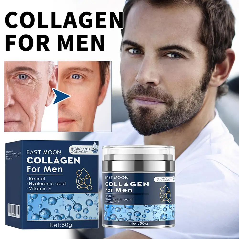 50g 6-in-1 Men Facial Moisturizer Cream Hydrating Revitalizing Collagen With Cream Anti Skin Particle & Face Wrinkle Care A D7F1