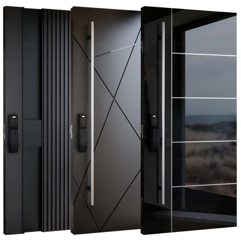 Modern high-end villa swivel door with smart lock Class A anti-theft security password fingerprint entry door