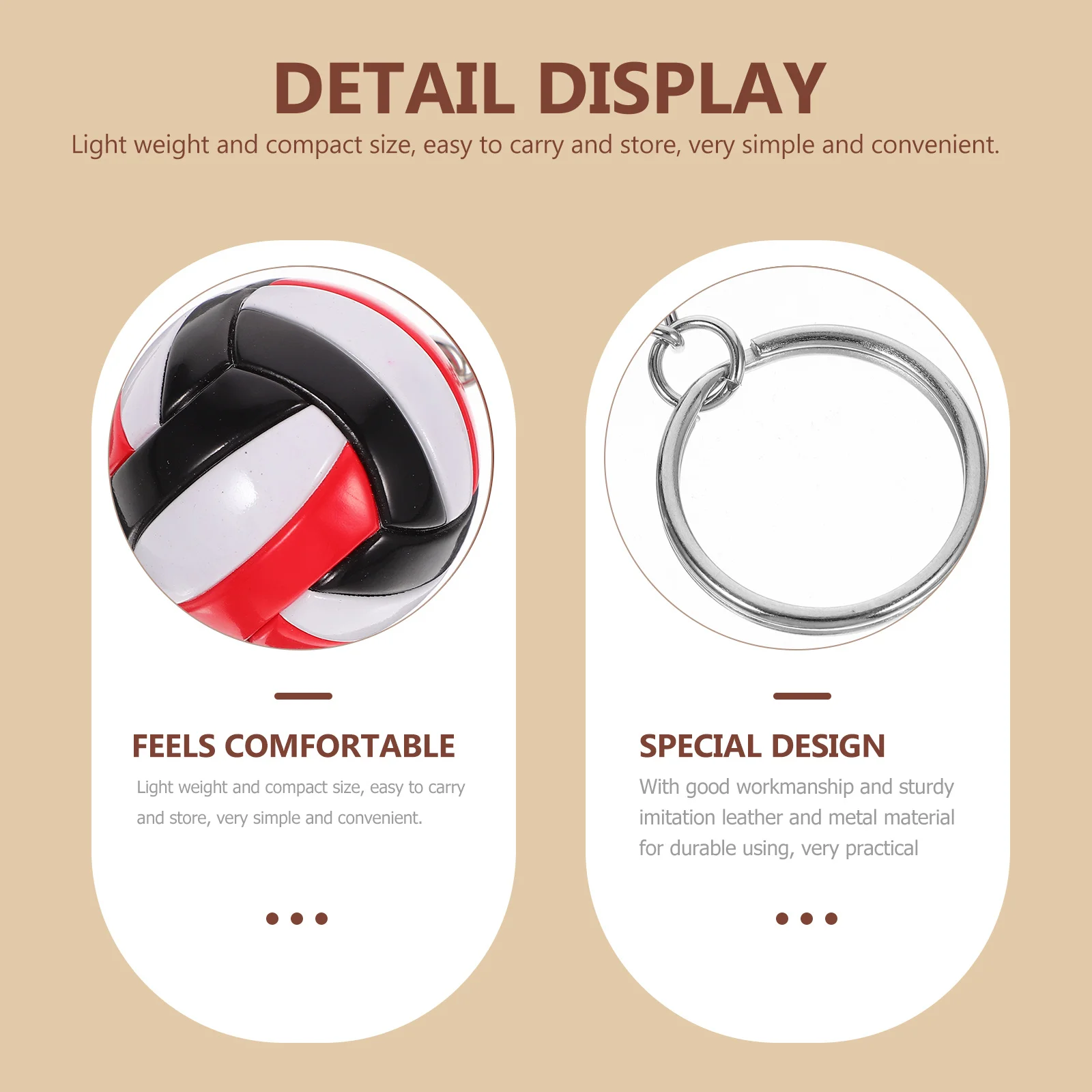 

Volleyball Key Chain Pendant Compact Lightweight Volleyball Bag Accessory Durable Sports Keychain Charm Hanging Pendant