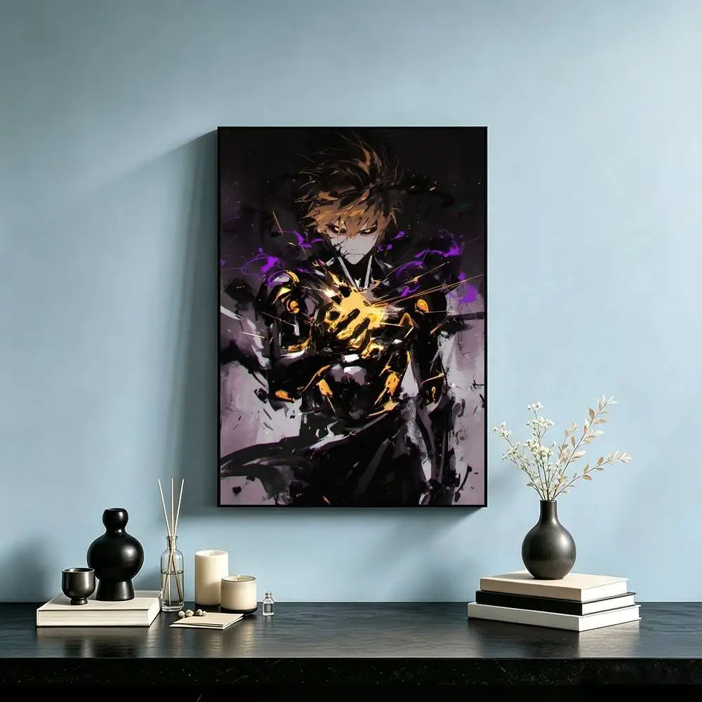 Anime O-One Punch Man Genos  Poster High Quality Dorm Living Room Aesthetic Wall Decoration Painting Stickers Gift