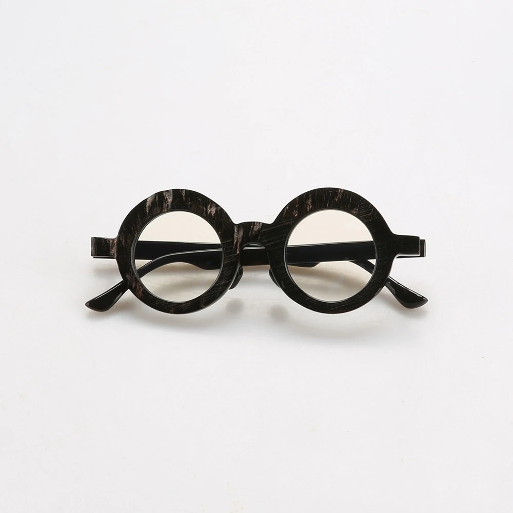 Eyeglass Frames Unique Round Vintage Myopia Optical Lenses Eyeglasses Retro Antique Handmade Naturtal Horn Man Glasses Frames