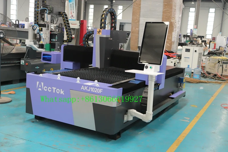 Acctek AKJ1020F Fiber Laser Cutting Machine 1KW 1.5KW 2KW for CS SS Aluminum Brass Metal Sheet Laser Cutter