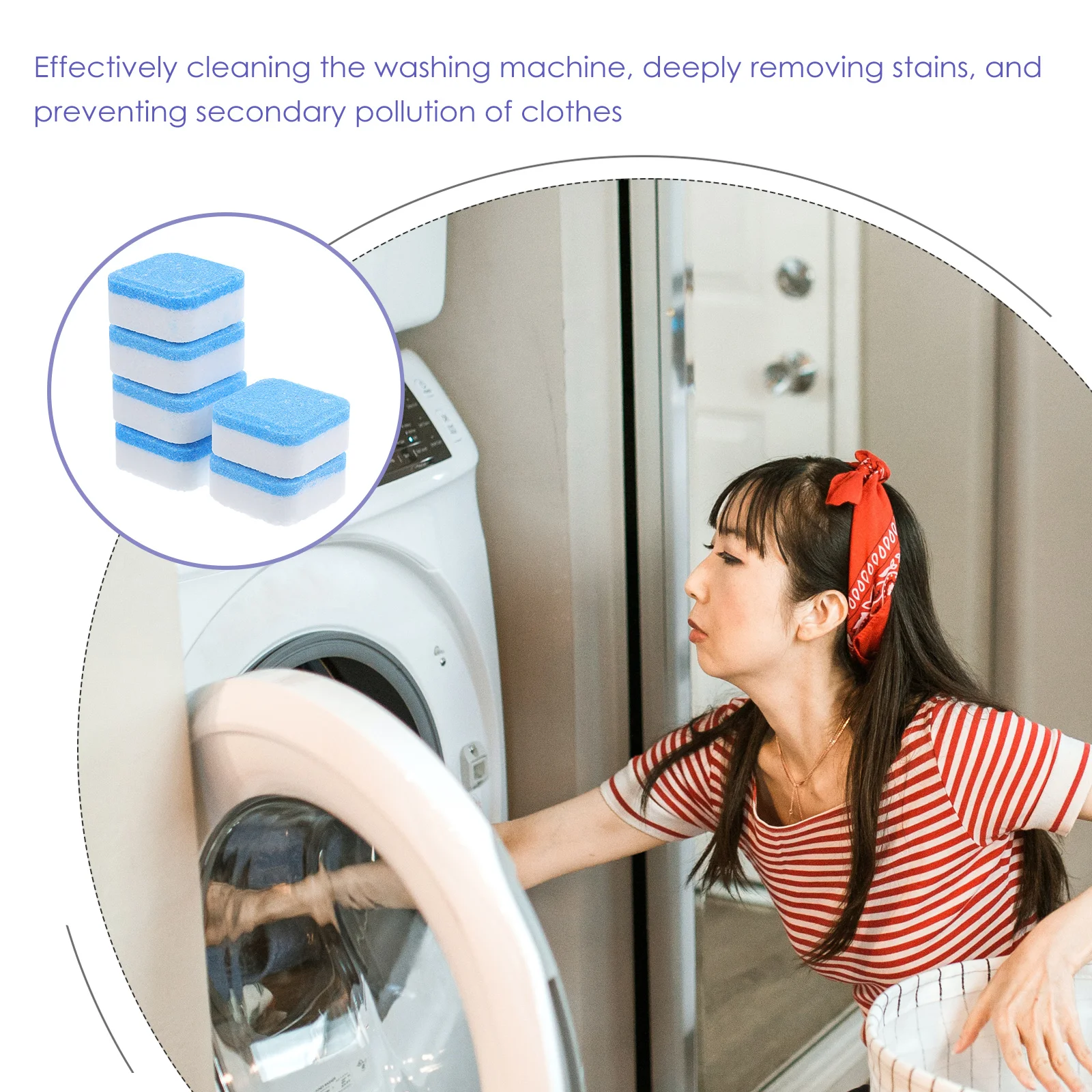 24 Pcs Washing Machine Sink Cleaner Effervescent Tablets 2 Box Set Deep Cleaning Disinfecting Stain Removal Automatic Washer