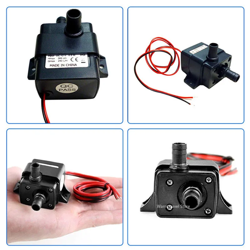 DC12V 400MA 240L/H Mini Water Pump Micro DC Brushless Fish Tank Hydroponic Silent Circulation Submersible Pumps AD20P-1230C