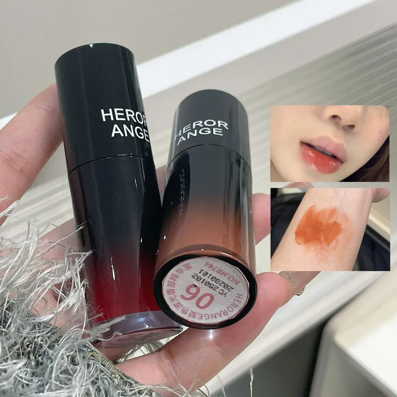 HERORANGE Color-Cooling Shimmering Lip Gloss Hydrating Silky Long-Lasting Color-Dyeing Clear Watery Mirror Lip Glaze