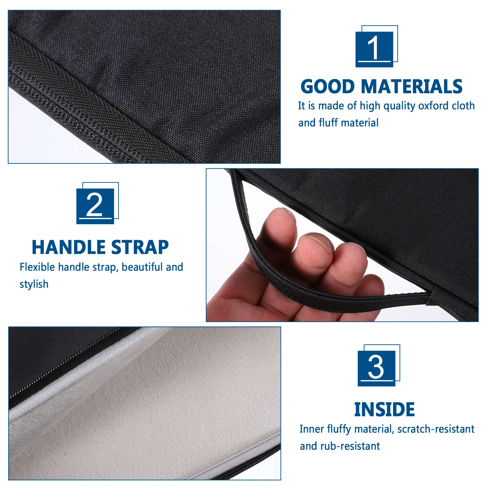 

Laptop Sleeve Bag 15 Inch Waterproof Oxford Cloth Lining Scratch Resistant For Office Travel Laptop Protective Case