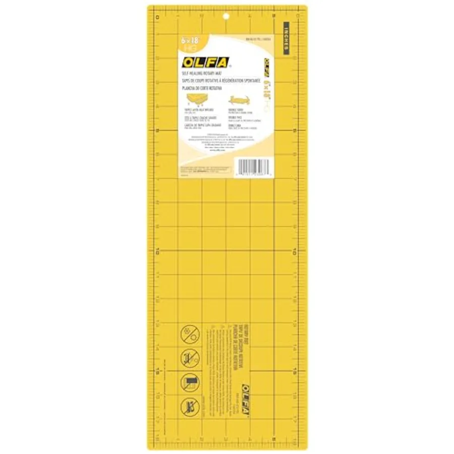 

6" x 18" Self Healing Double Sided Rotary Mat RM-HG-01/YEL - Double Sided 6x18 Inch Cutting Mat with Grid (Yellow)
