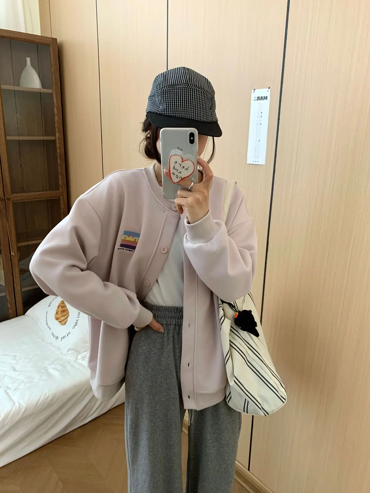 2024 Autumn Women's Retro Rainbow  Buckle Cardigan Casual Versatile Loose Long Sleeve Tops Women's Jacket