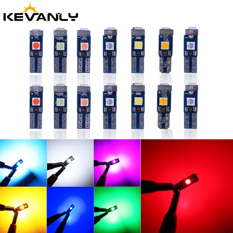 10 Lâmpadas T5 3SMD para Interior de Carro, Super Brilhantes, para Painel, Indicador de Aviso, Sinalização, Lâmpada de Instrumentos Automotivos 12V