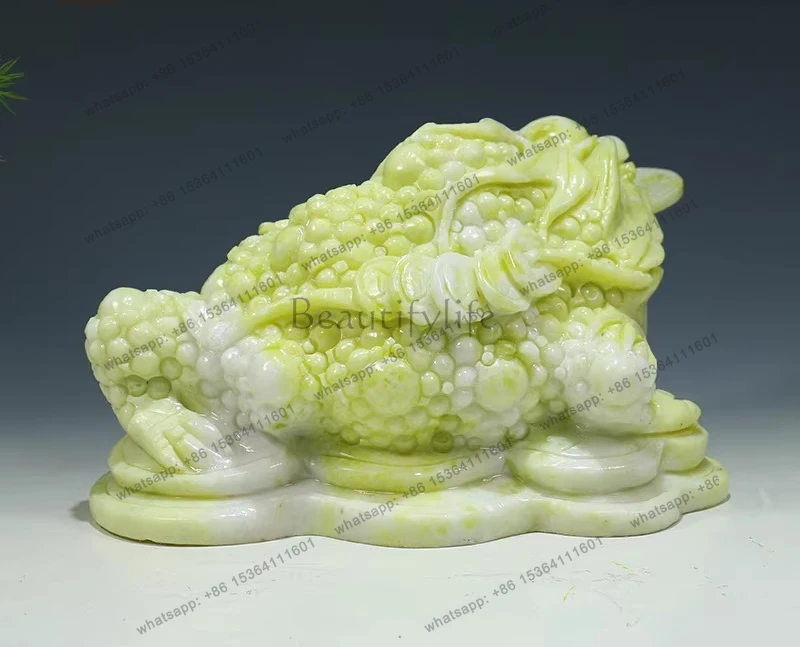 Yan Ruyu Lantian Jade Ornament Lucky Golden Toad Natural Jade Jade Carving Ornament