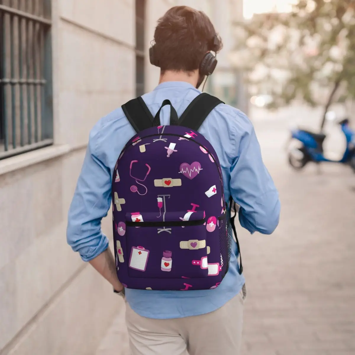 

Hospital Medical Pattern Gift For Nursing Nurse Backpack Boys Girls BookBag Kids School Bag Laptop Shoulder Bags for Men Women