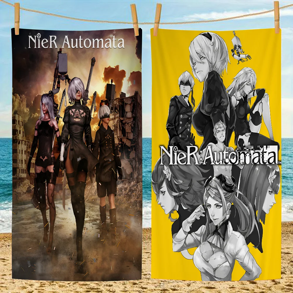 

NieR Automata Anime Beach Towels Shower Towel Sauna Travel Spa Microfiber Quick Dry Gym Accessories Cute Room Decor