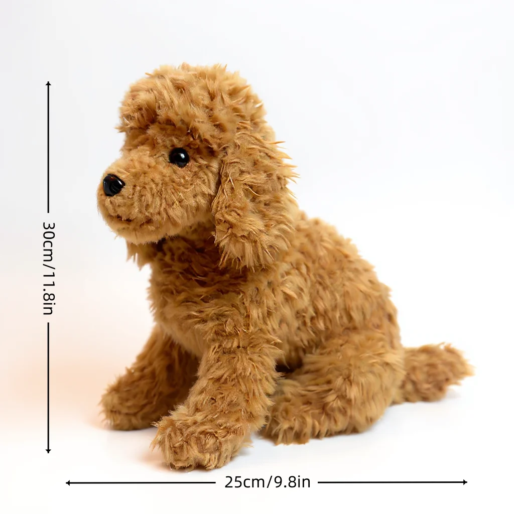 リアルなプードルぬいぐるみシミュレーションペット犬人形子供のギフト家の装飾コレクションに適しています