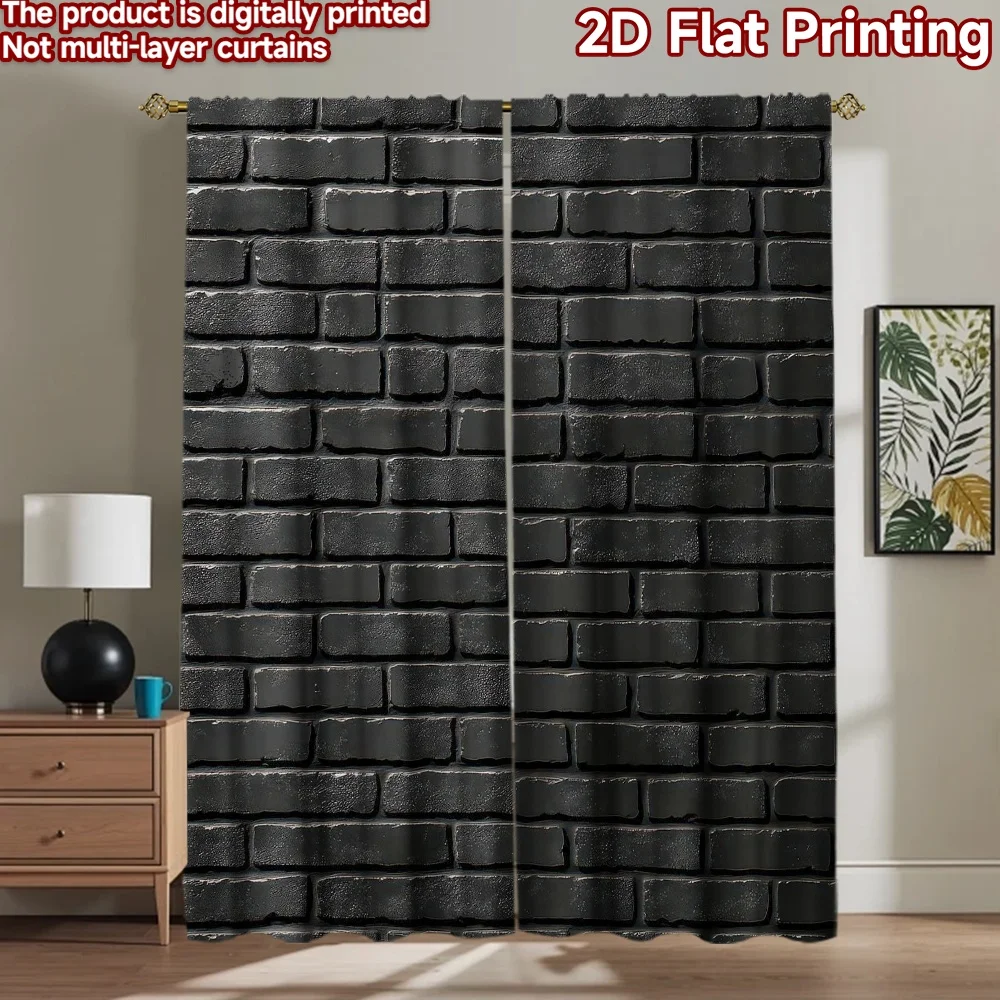 1 Stück 2D flacher Fotohintergrund, Hintergrundstoff, dunkle Ziegelwand, 100 % Polyester, Geburtstagsparty, perfekt für die Neujahrsfeier