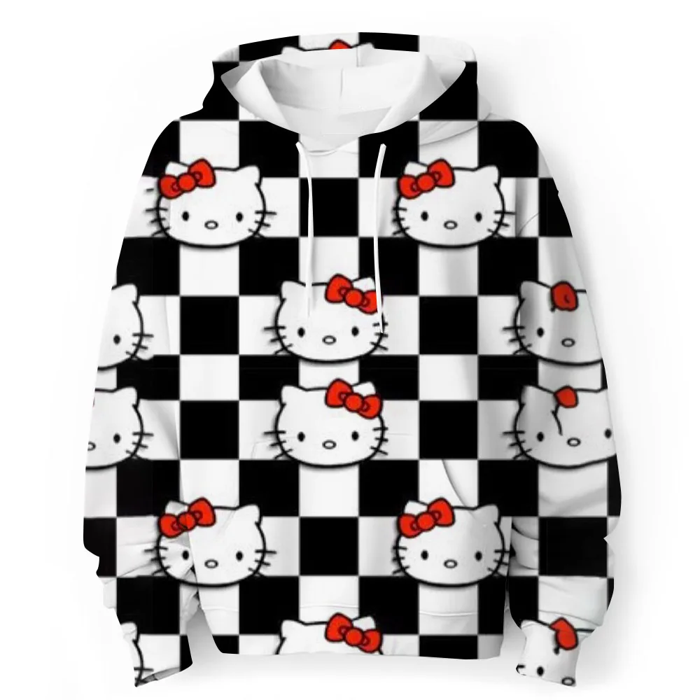 Hello Kitty kawaii children\'s fashion girls autumn clothing baby girl sweatshirt children\'s Kuromi hoodie toddler casual wear