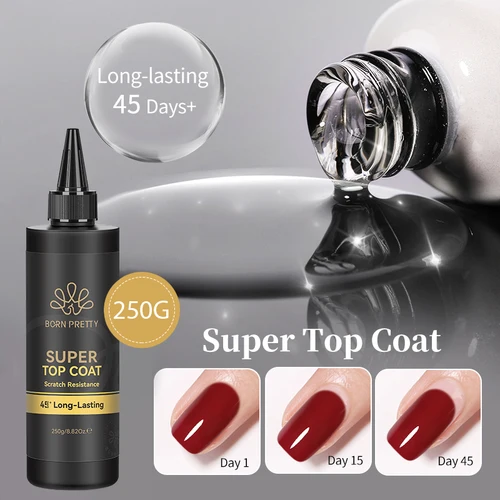 Imagen 2 del producto BORN PRETTY 250g Super Top Coat Gel Esmalte Base Gel Mate Top Coat Barniz semipermanente Soak Off Nail Art Gel funcional