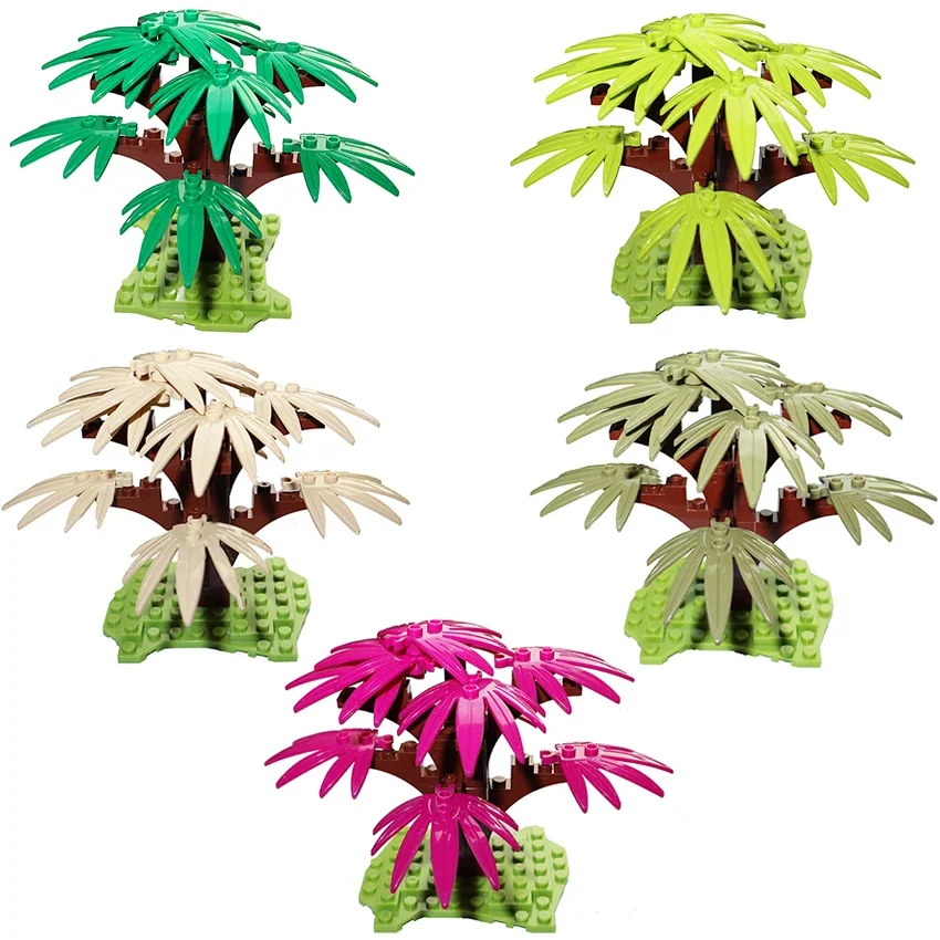 MOC City Street Plants Tree Stem Grass Flower House Garden Accessories DIY Parts Bricks Toys for Kid 2339 30239 3741 33291