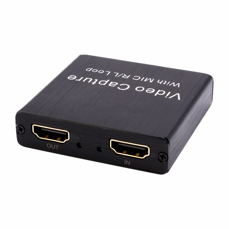 Tarjeta de captura de vídeo USB 2,0 4K, caja de grabación de vídeo HDMI USB 2,0 con bucle de micrófono R/L para juegos de PS4, grabación de DVD, transmisión en vivo