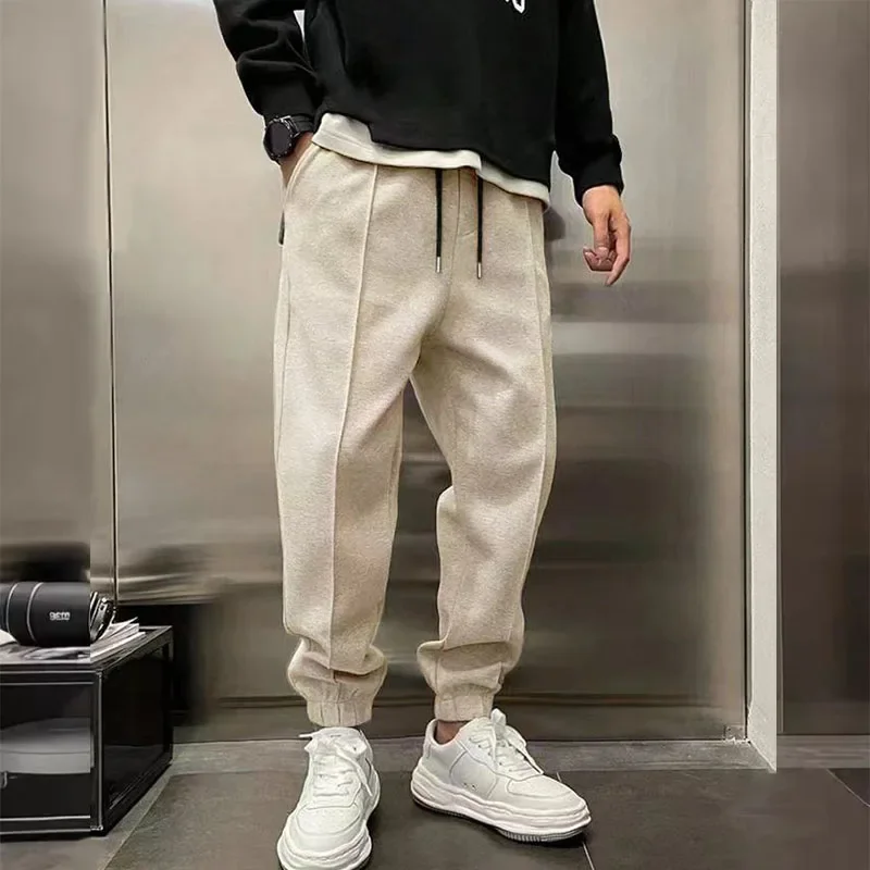 2024 primavera autunno uomo pantaloni Casual tinta unita uomo pantaloni sportivi larghi con coulisse vita elastica palestra allenamento pantaloni da Jogging