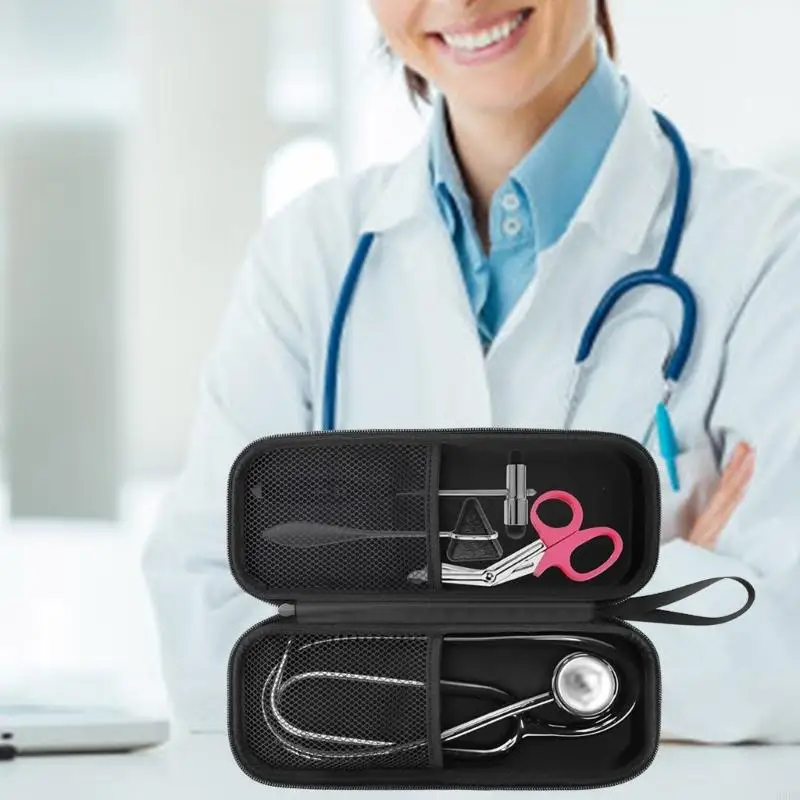 H9EB MultiUse Stethoscope Travel Case For Healthcare Stethoscope Carrying Bag Provider Space For Pen, LED Penlight,