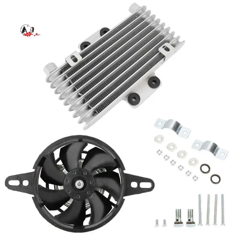 A10E-Motorcycle Engine Oil Cooler Fan Cooling Radiator Aluminum 125Ml Universal For Motorcycle Dirt Bike ATV