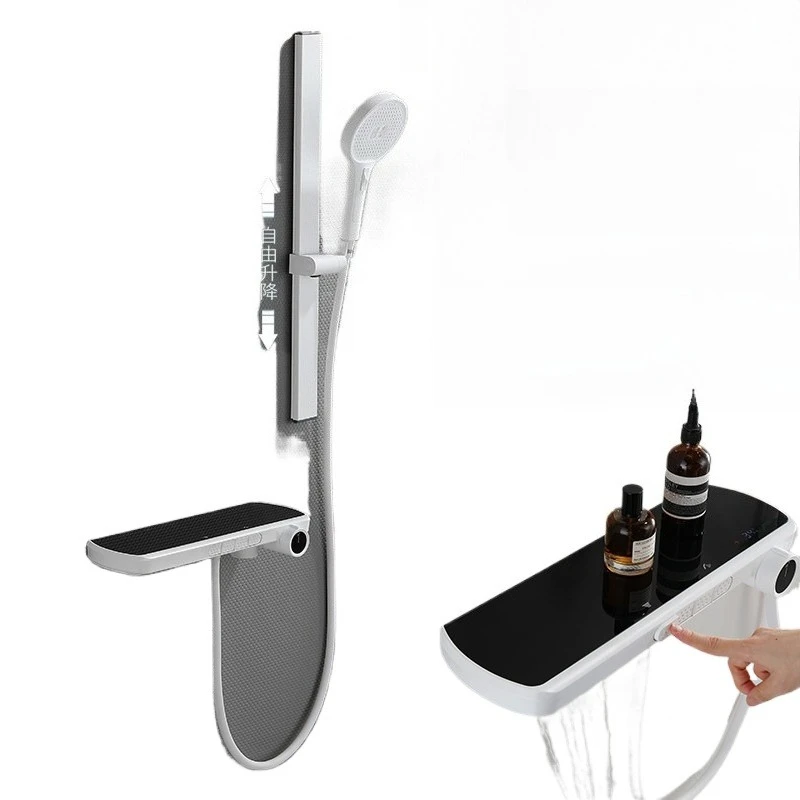 

Simple storage shower set for home shower set all copper bathroom hot and cold white minimalist constant temperature shower set