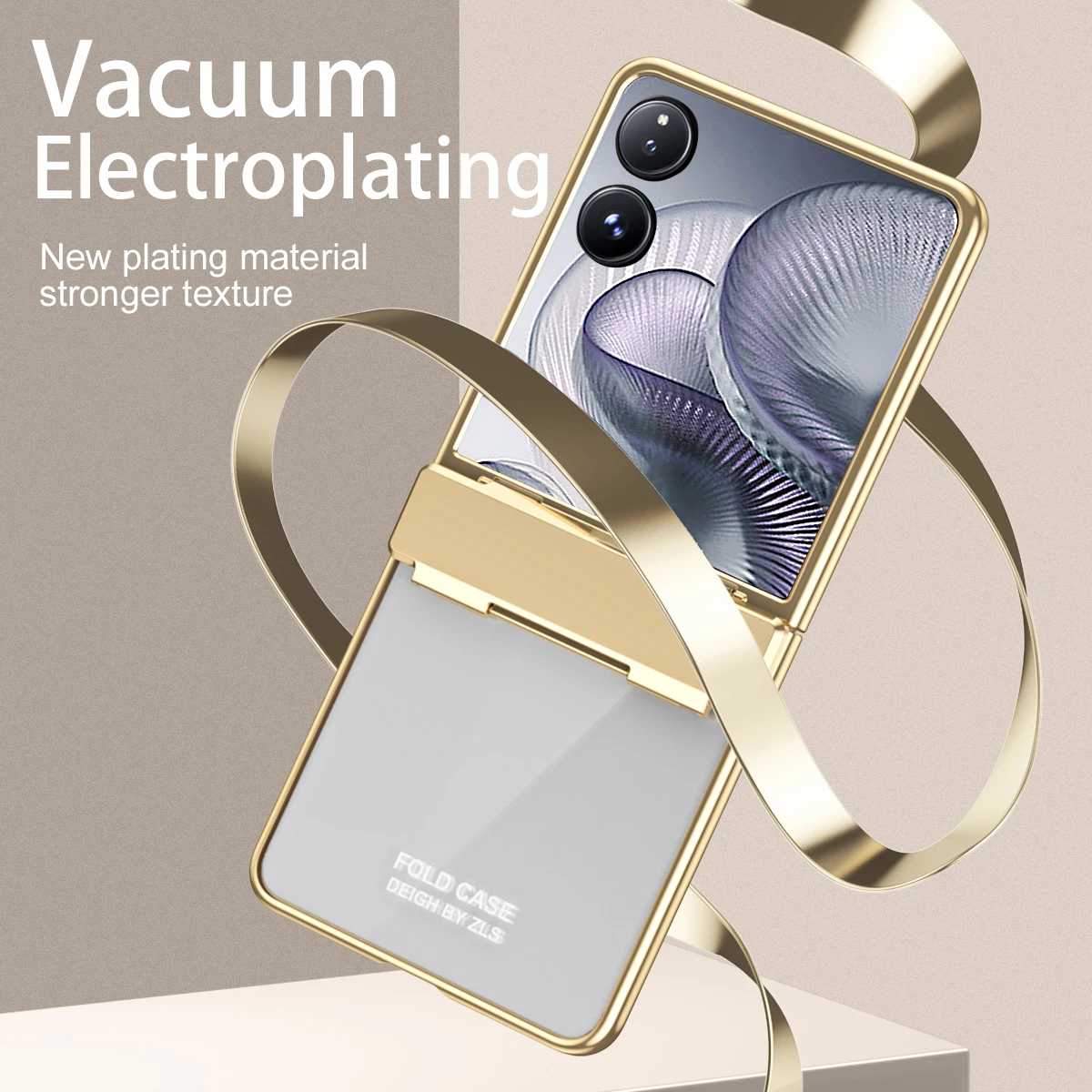 

Electroplating Phantom Phone Case For Xiaomi Mix Flip2 5G Lens Holder Shockproof 360 Full Screen Protector Cover