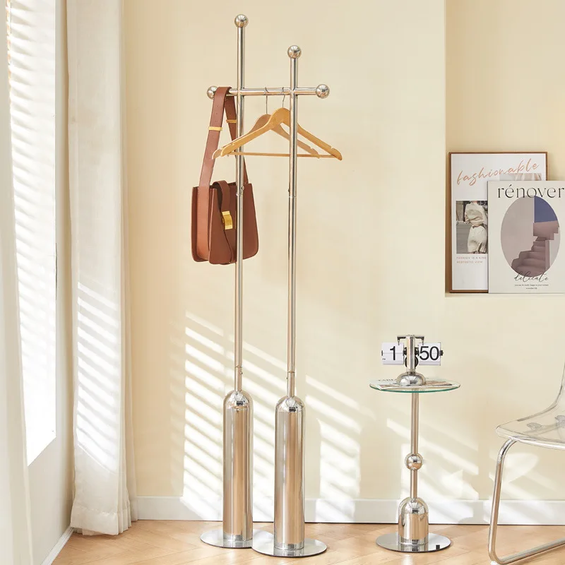 

Medieval stainless steel coat rack floor hanging bag ins home bedroom storage Bauhaus entrance hanging hanger