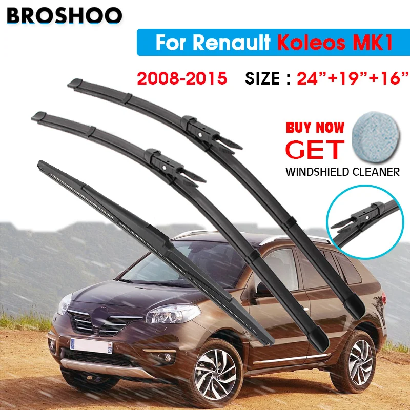 Wiper Front Rear Wiper Blades Set For Renault Koleos MK1 2008 2009 2010 2011 2012 2013 2014 2015 Front Rear Window 24