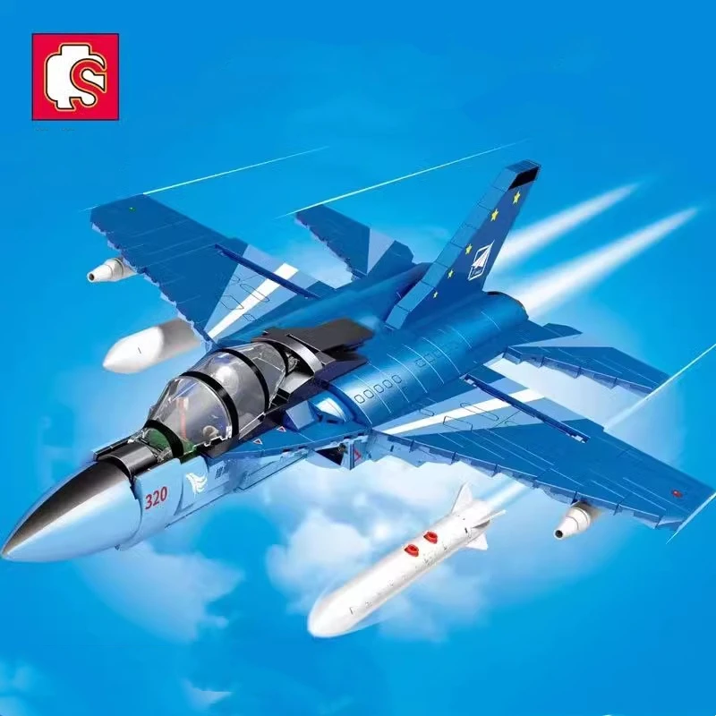 SEMBO Falcon trainer aircraft building blocks J-10 military parade performance  model toy small particle assembly figure