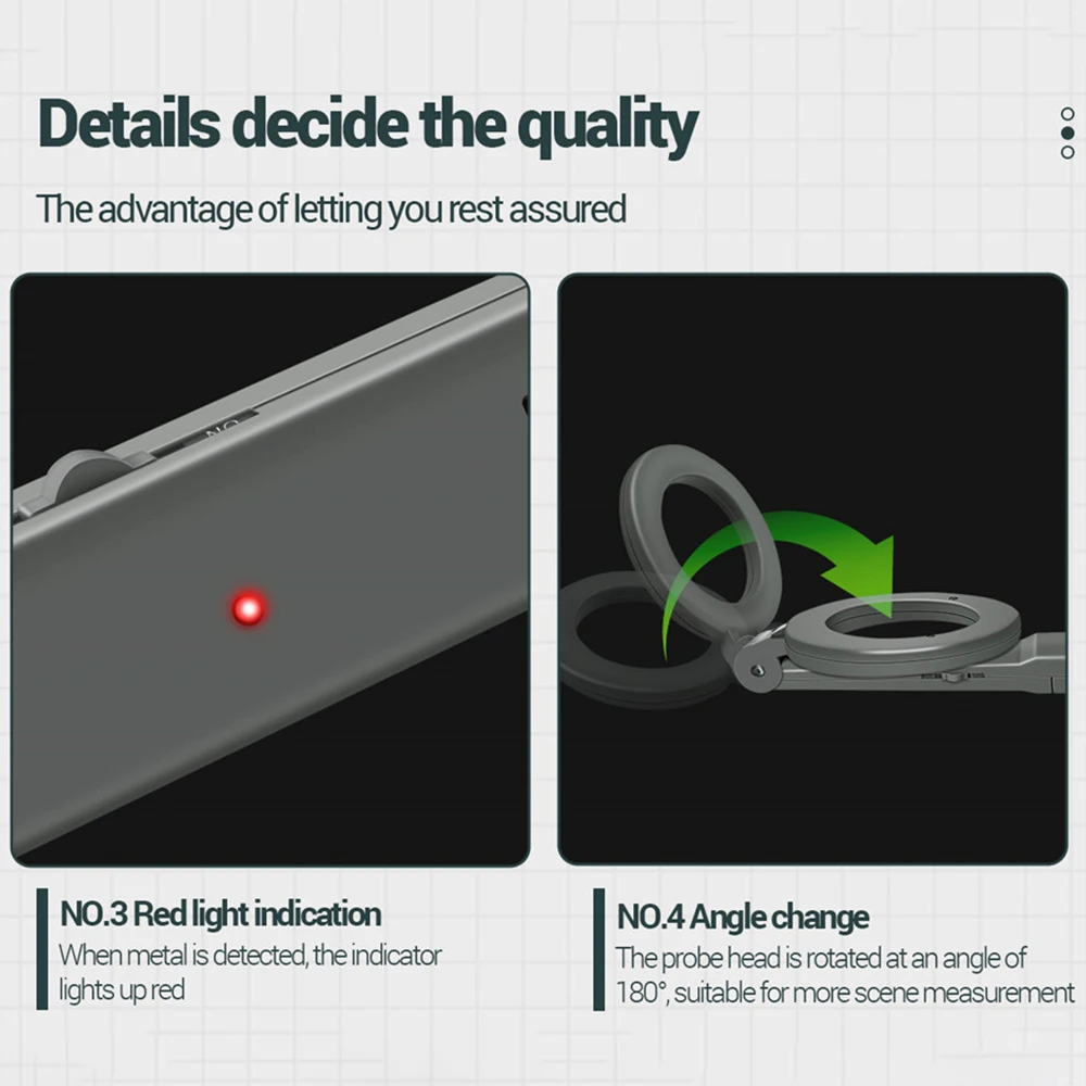 Handheld Metal Detector com Alta Sensibilidade, Security Scanner, Detect Tool, Security Checker, 360 ° Search Coil