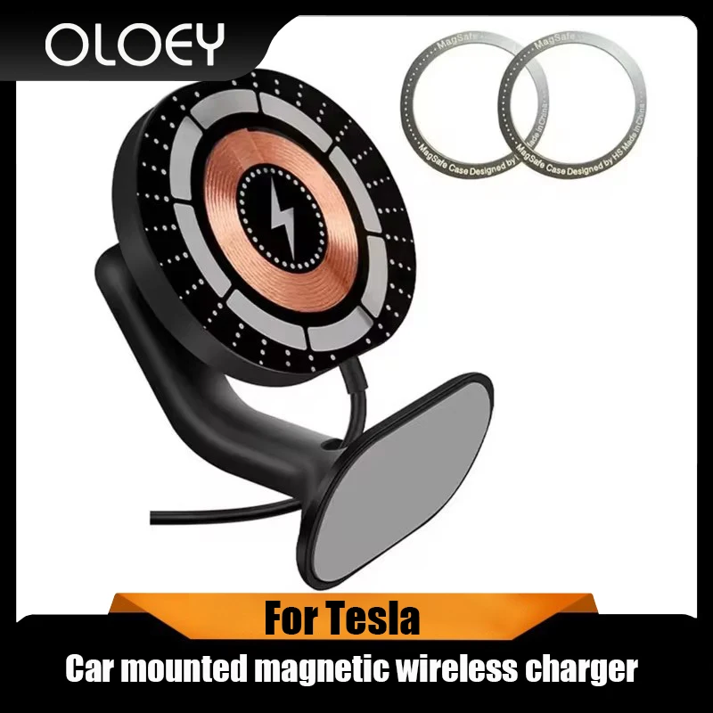 For Tesla Model 3/Y Car Magnetic Wireless Charger Mount Adsorbable Phone